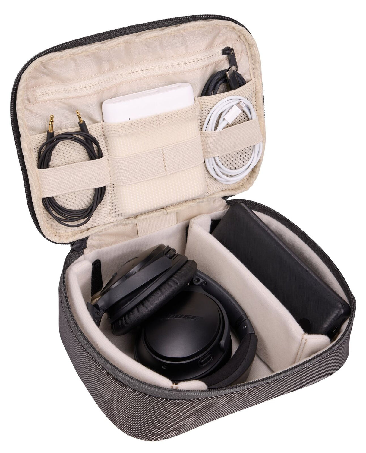 THULE Subterra Powershuttle Tech Accessory Organizer Travel Case in Vetiver Gray - Large