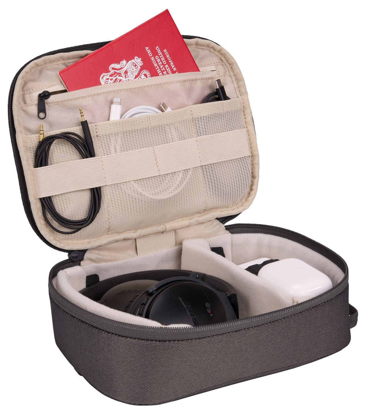 THULE Subterra Powershuttle Tech Accessory Organizer Travel Case in Vetiver Gray - Large