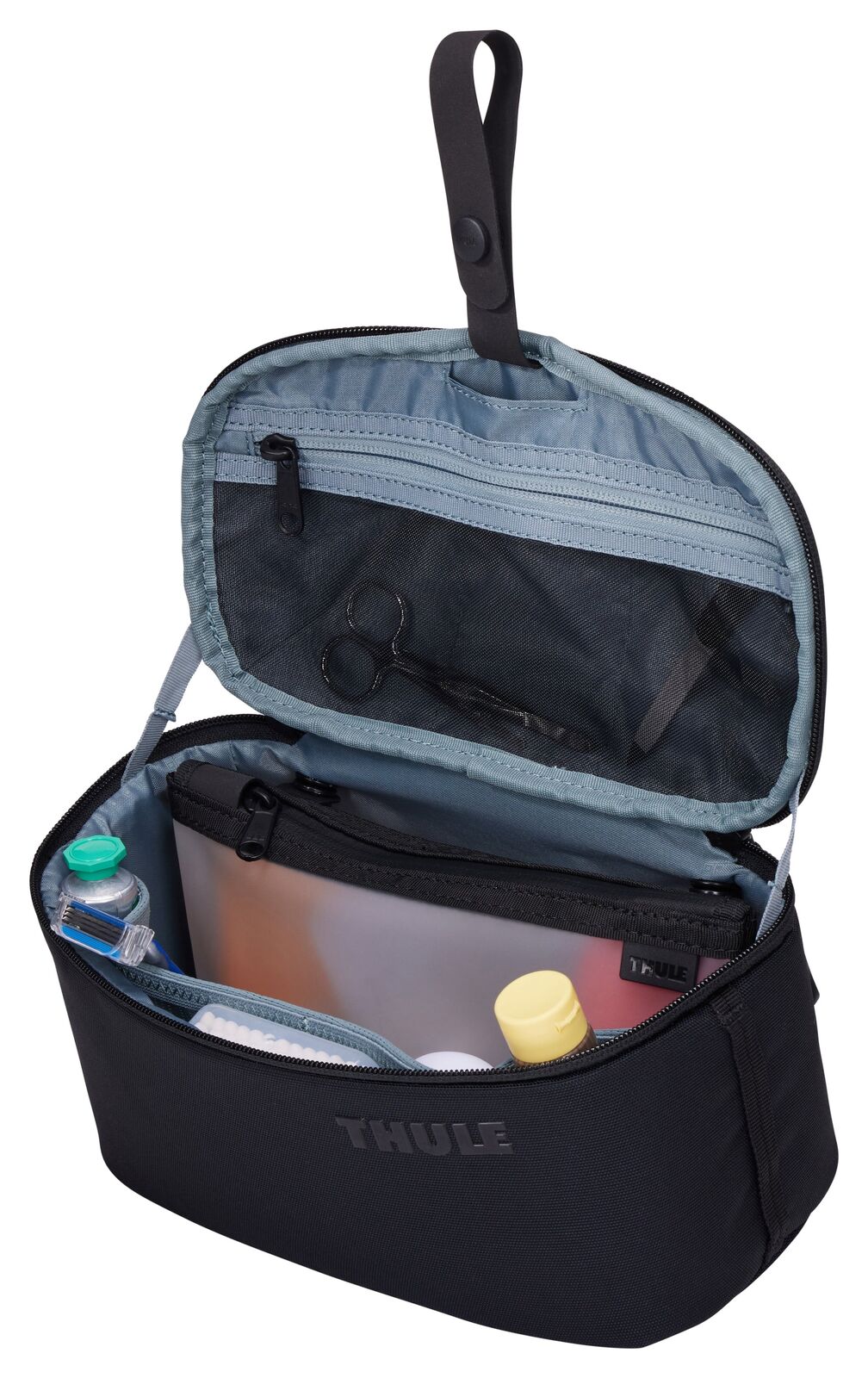 THULE Subterra Wipeable Toiletry Bag Travel Wash Kit w/ Removable TSA Pouch in Black