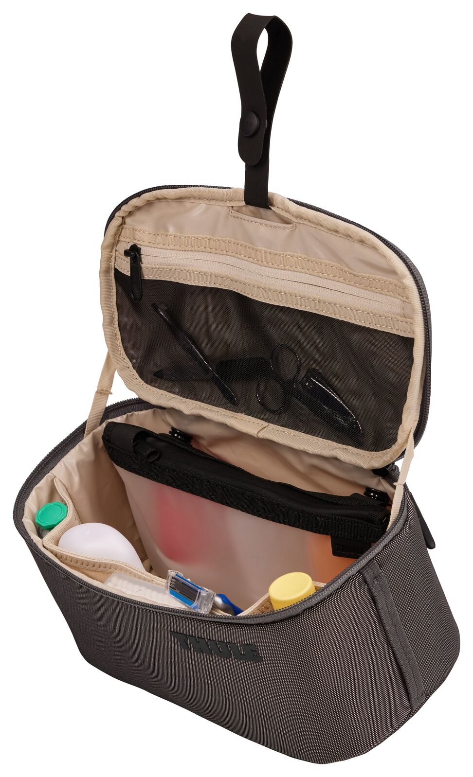 THULE Subterra Wipeable Toiletry Bag Travel Wash Kit w/ Removable TSA Pouch in Vetiver Gray