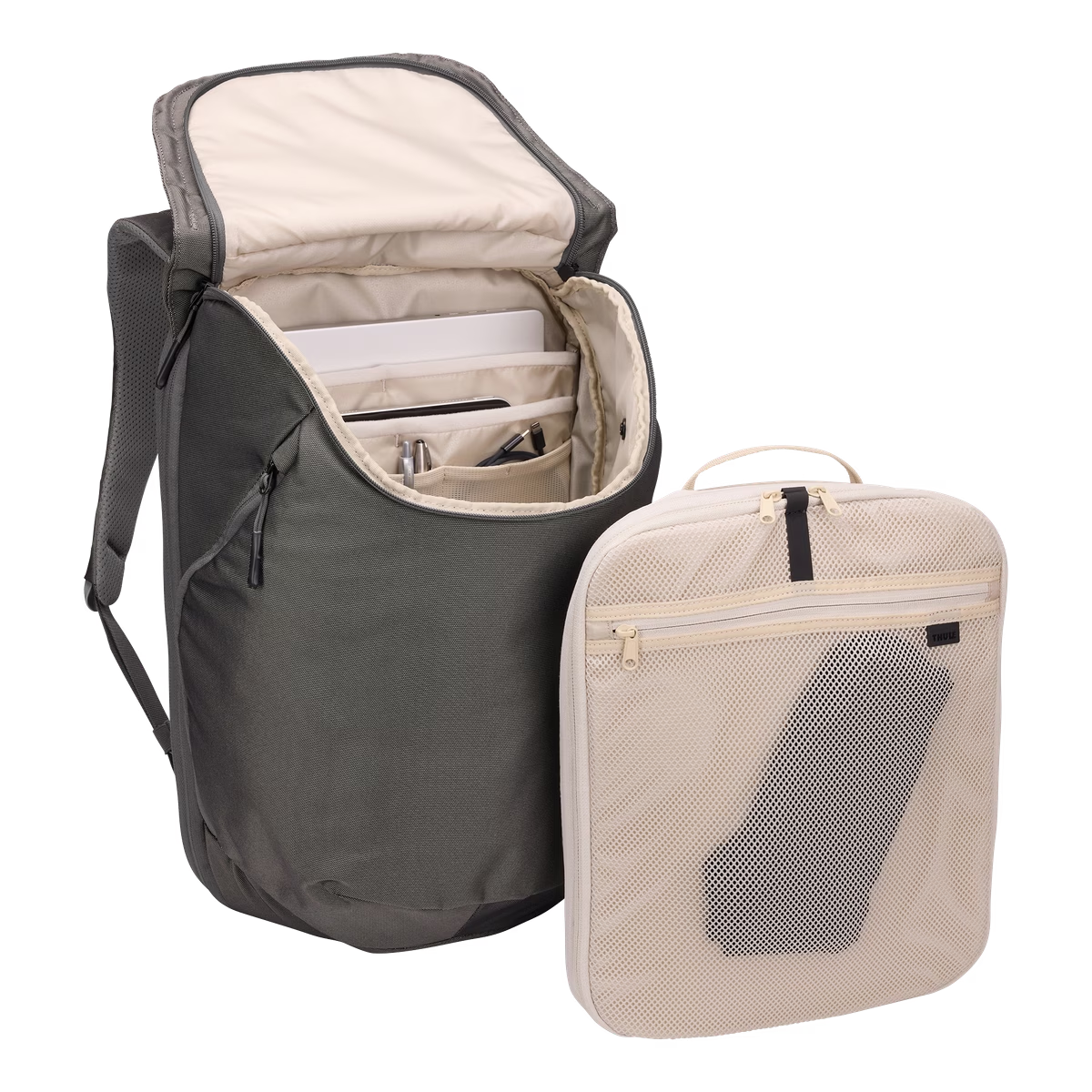 THULE Subterra 26L Travel Expandable Backpack Bag in Vetiver Grey