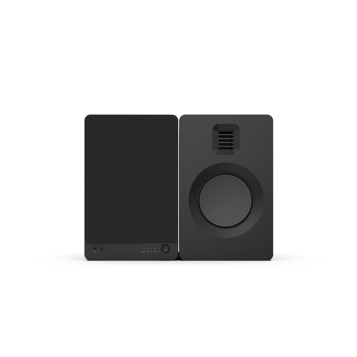 Kanto TUK 260W Matte Black Powered Bookshelf Speakers with Headphone Out, USB Input, Dedicated Phono Pre-amp, Bluetooth - Pair