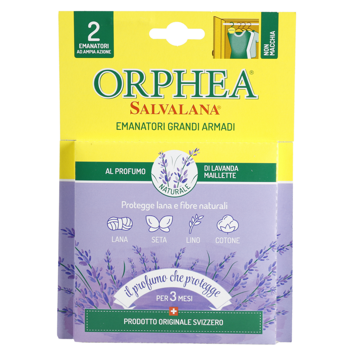 Orphea 2pcs Clothes Protector Lavender Scented Natural Diffuser for Closet Wardrobe Hangers