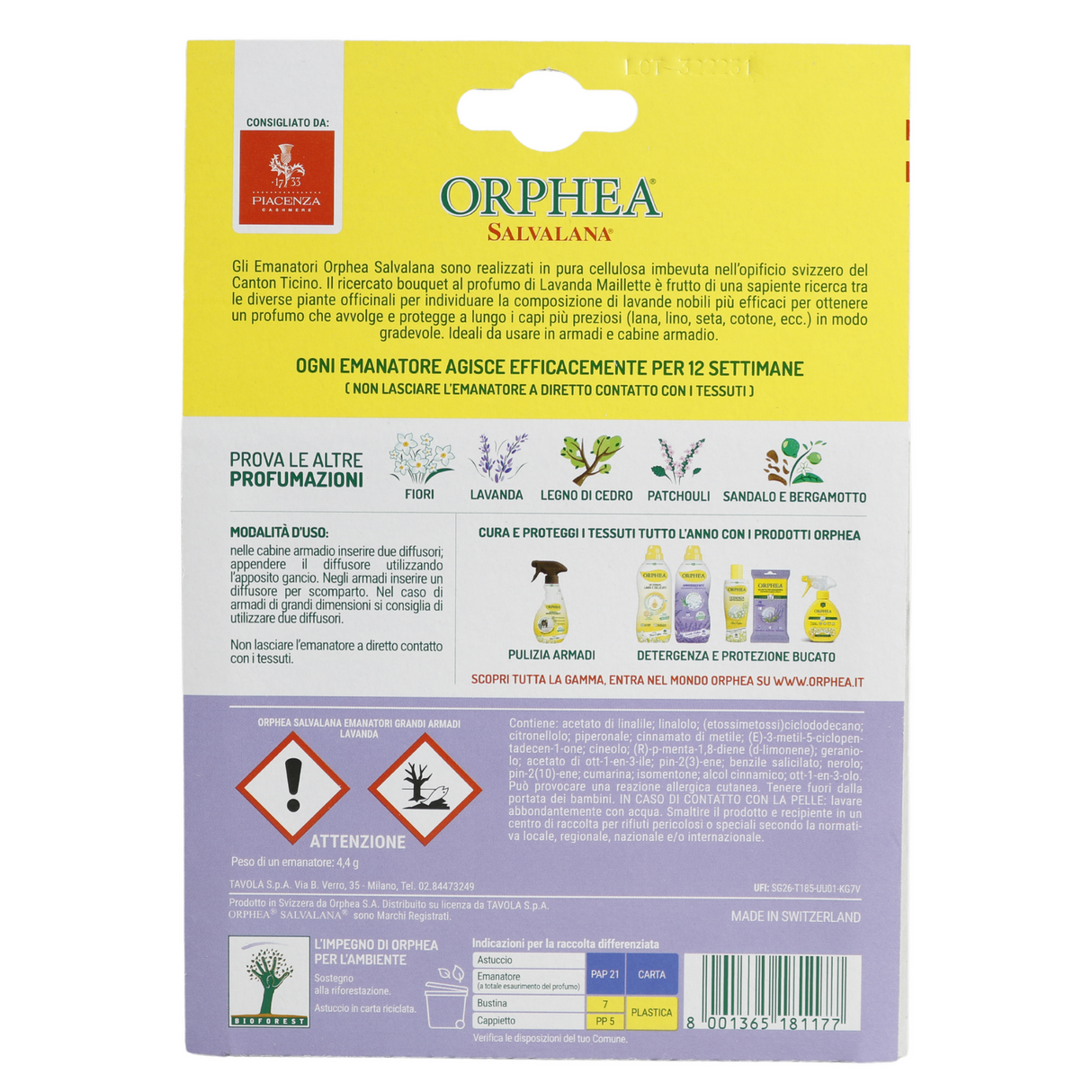 Orphea 2pcs Clothes Protector Lavender Scented Natural Diffuser for Closet Wardrobe Hangers