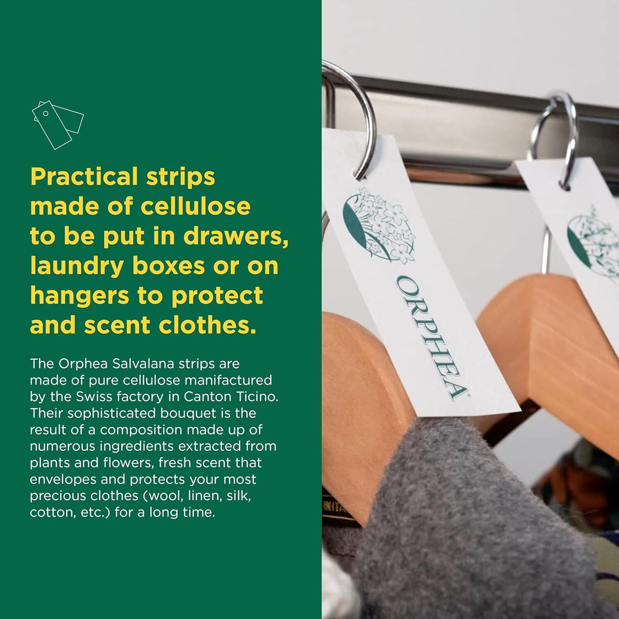 Orphea 2pcs Clothes Protector Lavender Scented Natural Diffuser for Closet Wardrobe Hangers