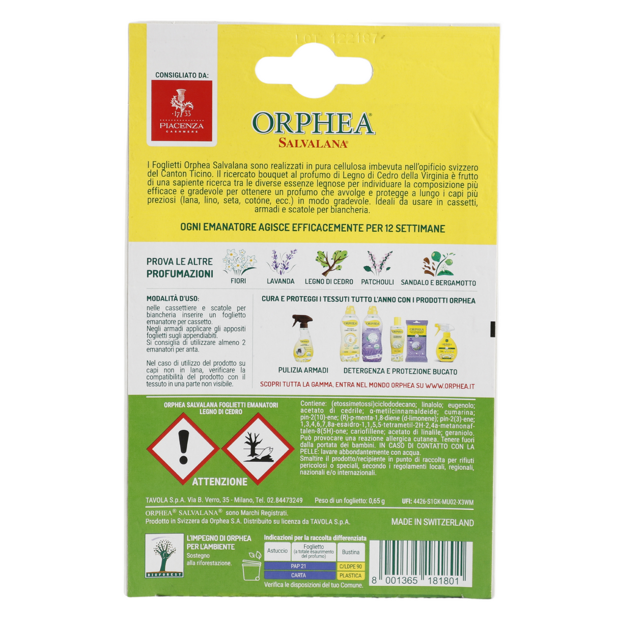 Orphea 12pcs Clothes Protector Scented Strips - Virginian Cedarwood (Drawers/Closets)