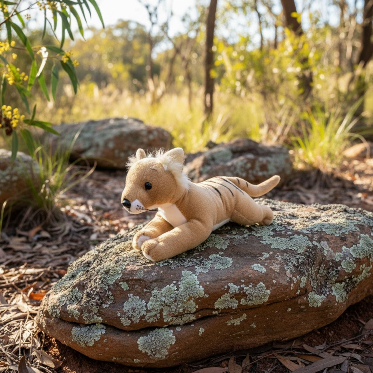 Bocchetta Tigger 33cm Floppy Tasmanian Tiger Plush Toy (Australian Stuffed Animal Souvenir Gift)
