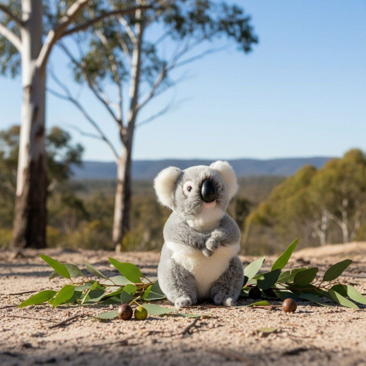 Bocchetta Tinker 23cm Standing Koala Plush Toy - Grey (Australian Stuffed Animal Souvenir Gift)