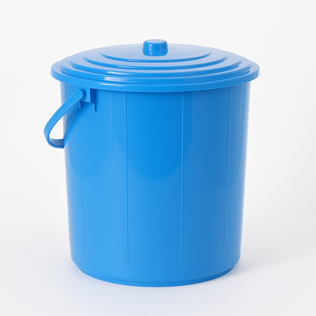 Plastic Bucket with Lid & Carry Handle 16L – Assorted Colours (30D x 28H cm)