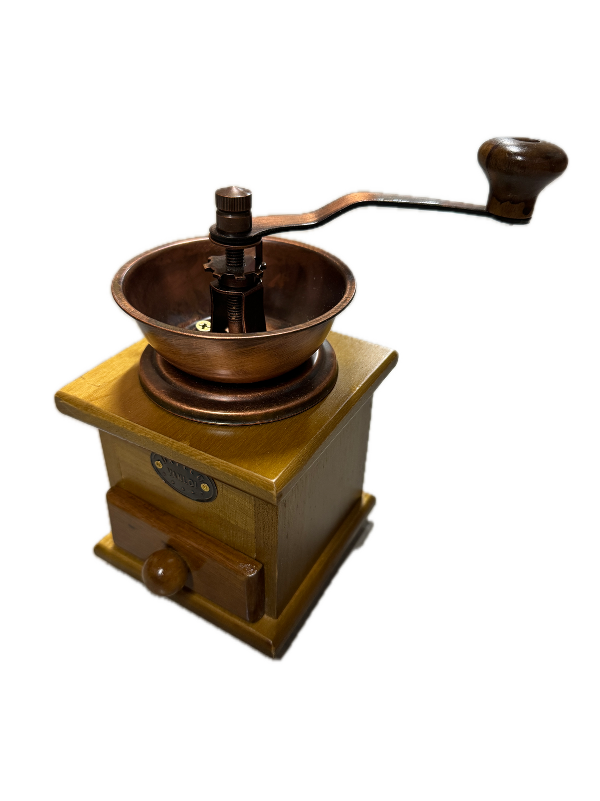 Authentic Wooden Coffee Pepper Grinder Vintage Style Bean Mill