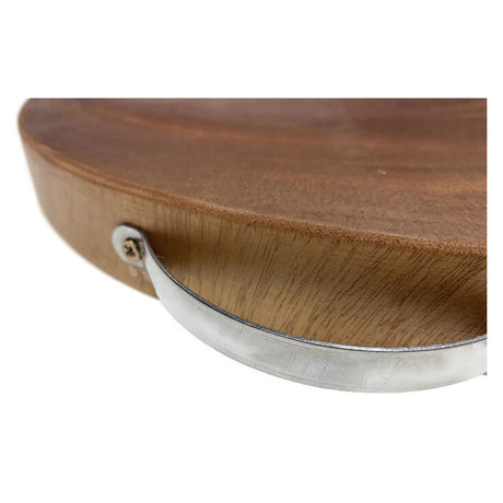 39cm Round Acacia Chopping Board - Natural Hard Wood Cutting Board
