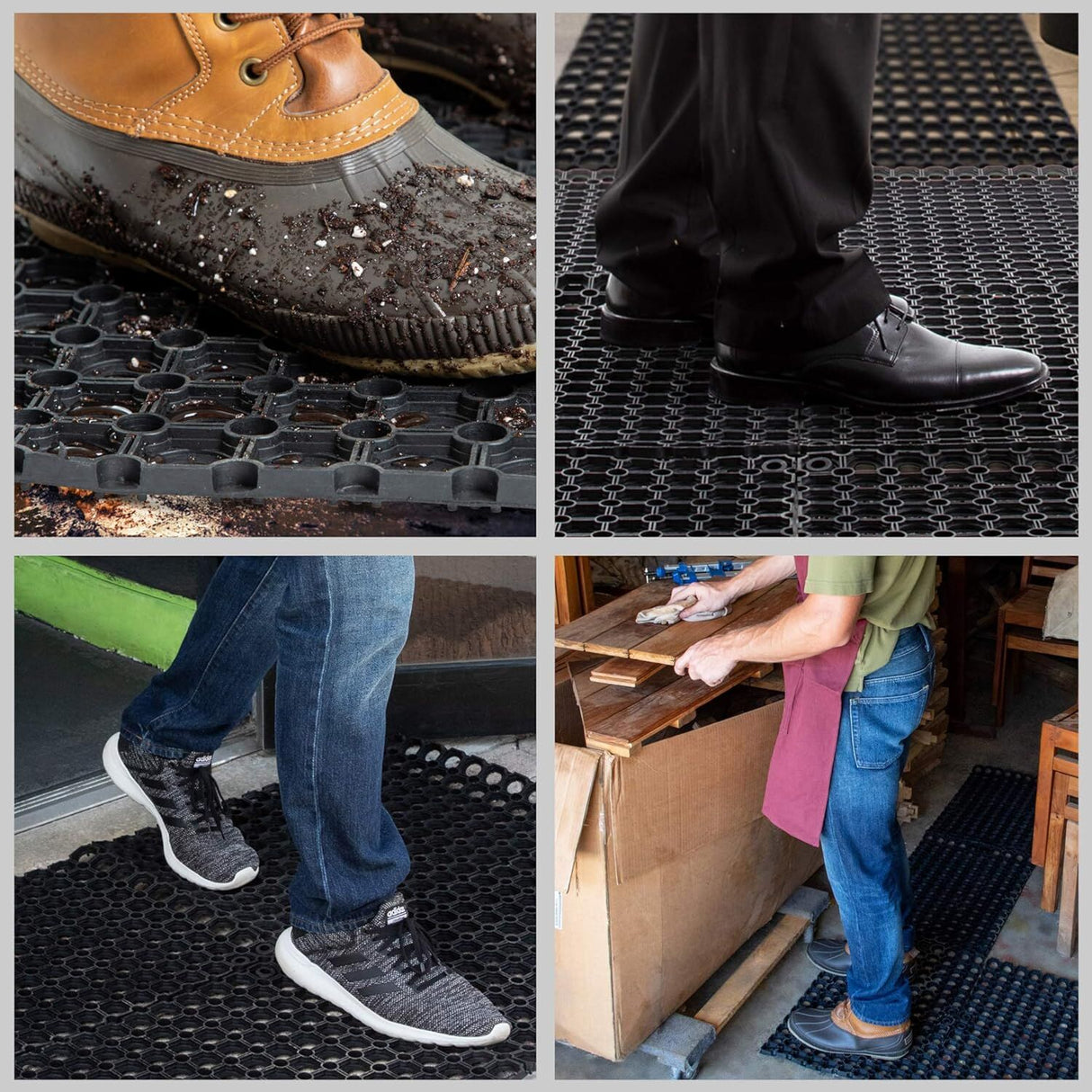 Rubber Door Mat Anti Fatigue Floor Safety Non-Slip Kitchen Cafe Bar (61 x 40.6cm)