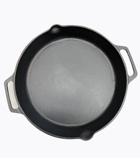 Cast Iron Paella Pan Skillet Fry Oven Safe Cooktop BBQ Grill