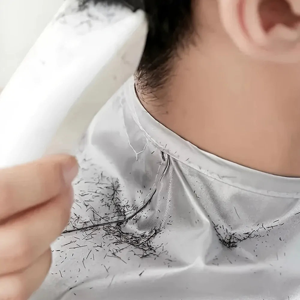 Facial Hair Cut & Beard Shave Apron Cape Shaving Bib Whisker Trimming Catcher