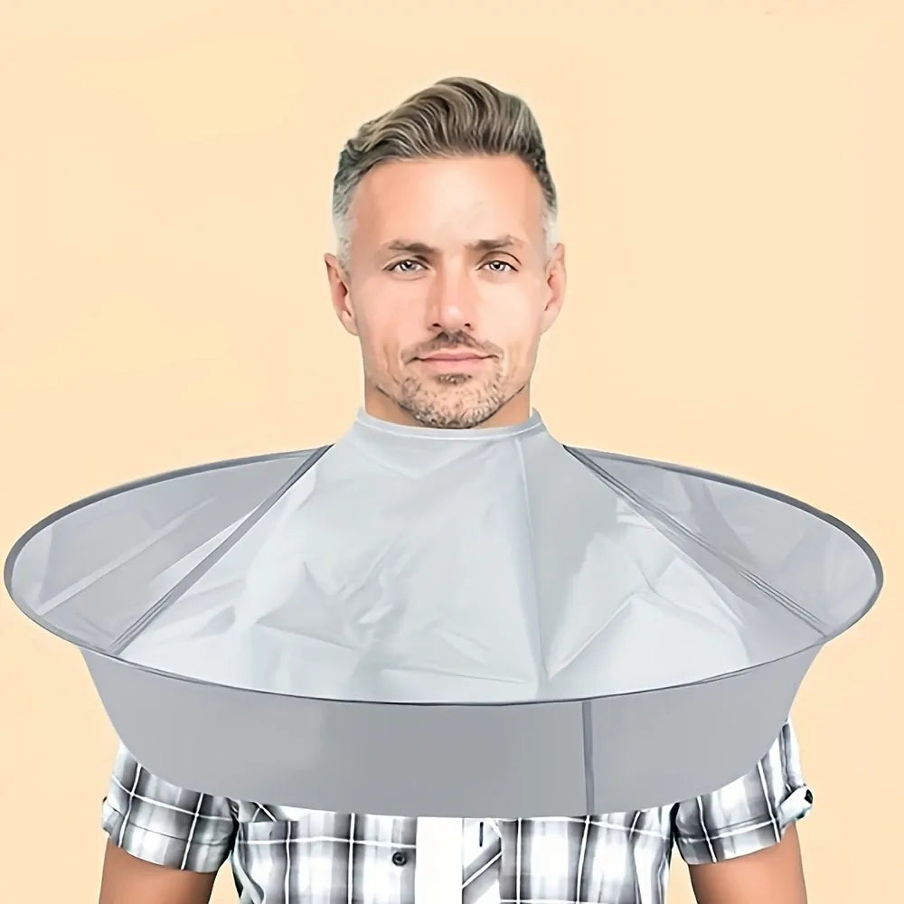 Facial Hair Cut & Beard Shave Apron Cape Shaving Bib Whisker Trimming Catcher