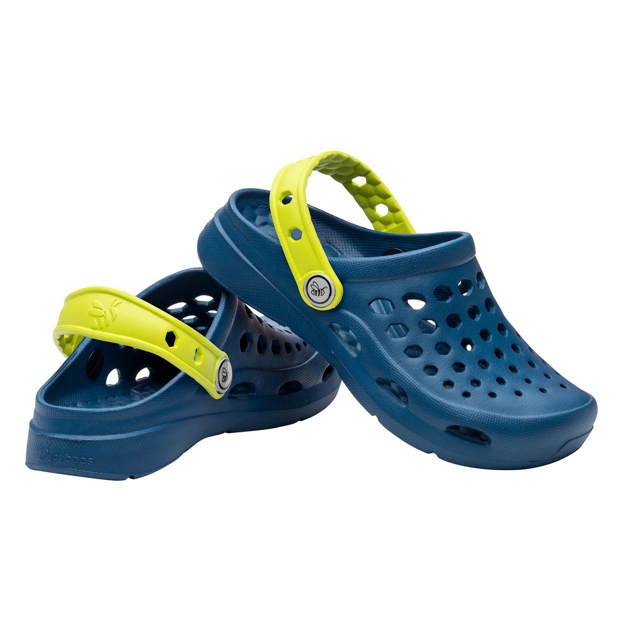 Joybees Kids Active Clogs Sandals Thongs Shoes in Navy/Citrus