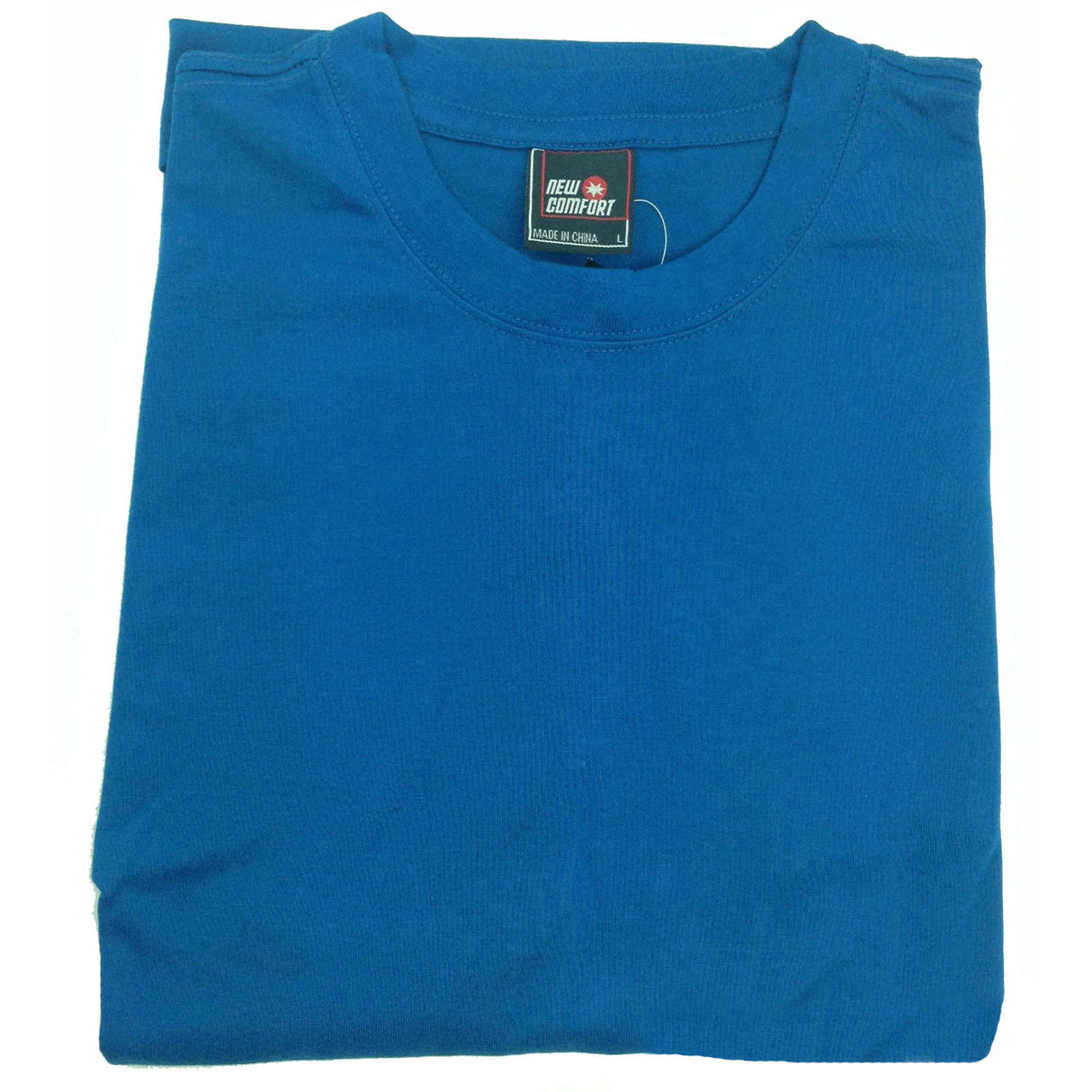 Mens Plain T Shirt 100% COTTON Loose Baggy Fit Blank Tee Top Basic T-Shirt - Blue