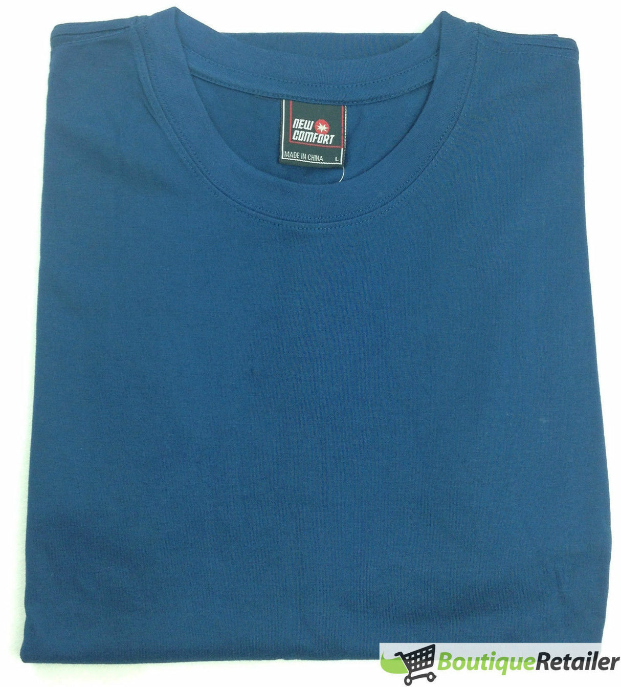 Mens Plain T Shirt 100% COTTON Loose Baggy Fit Blank Tee Top Basic T-Shirt - Baby Blue