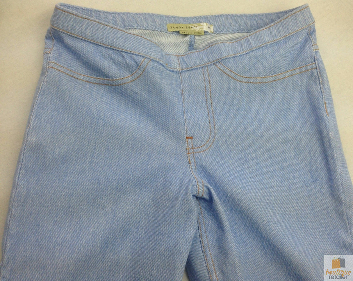 Womens JEGGINGS Full Length Ladies Skinny Pants Stretchy Leggings Slim - Chambray (Blue)