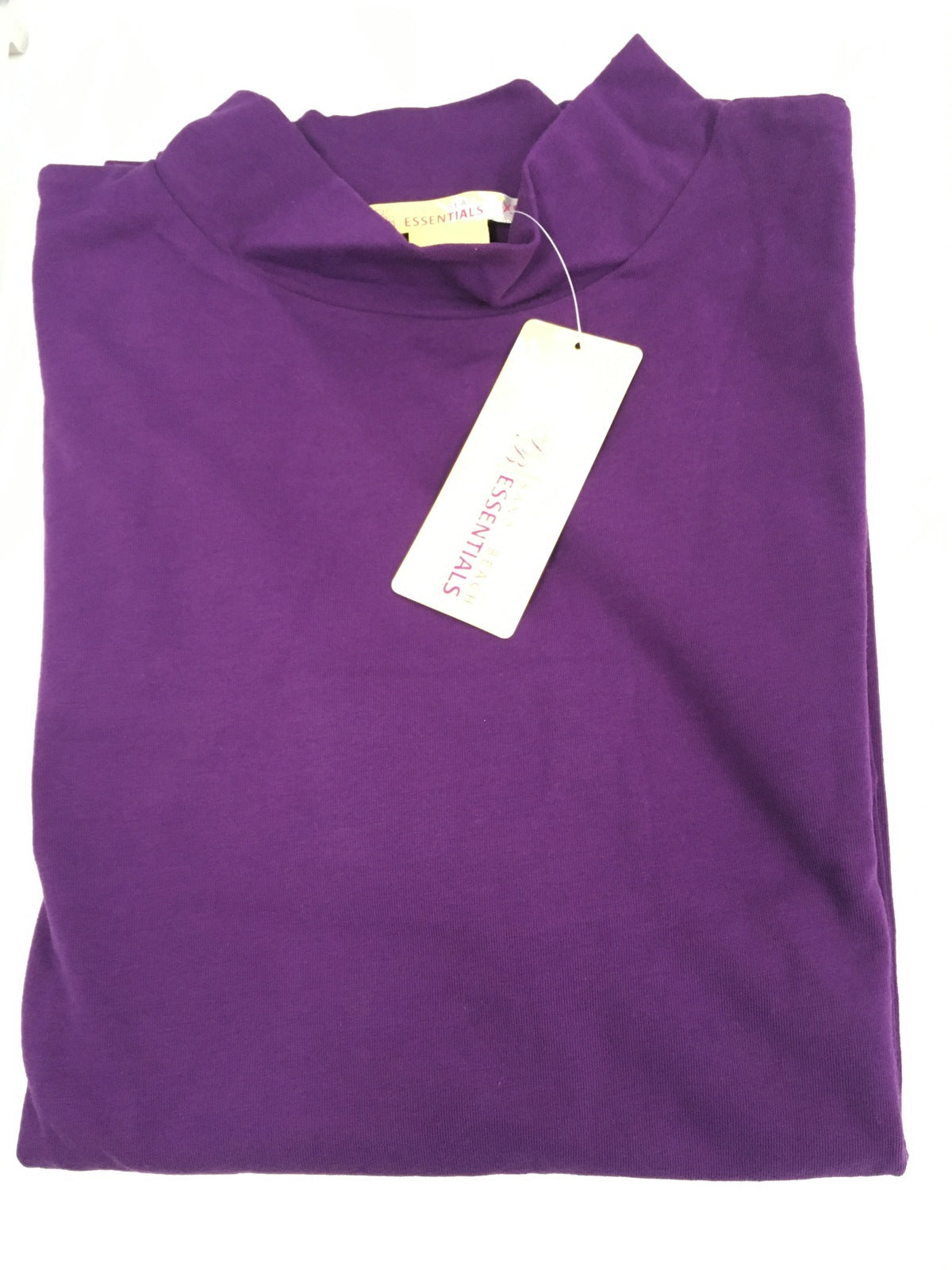 Ladies SKIVVY Turtle Neck Womens Long Sleeve Plain Top Skivvies Warm - Bright Purple