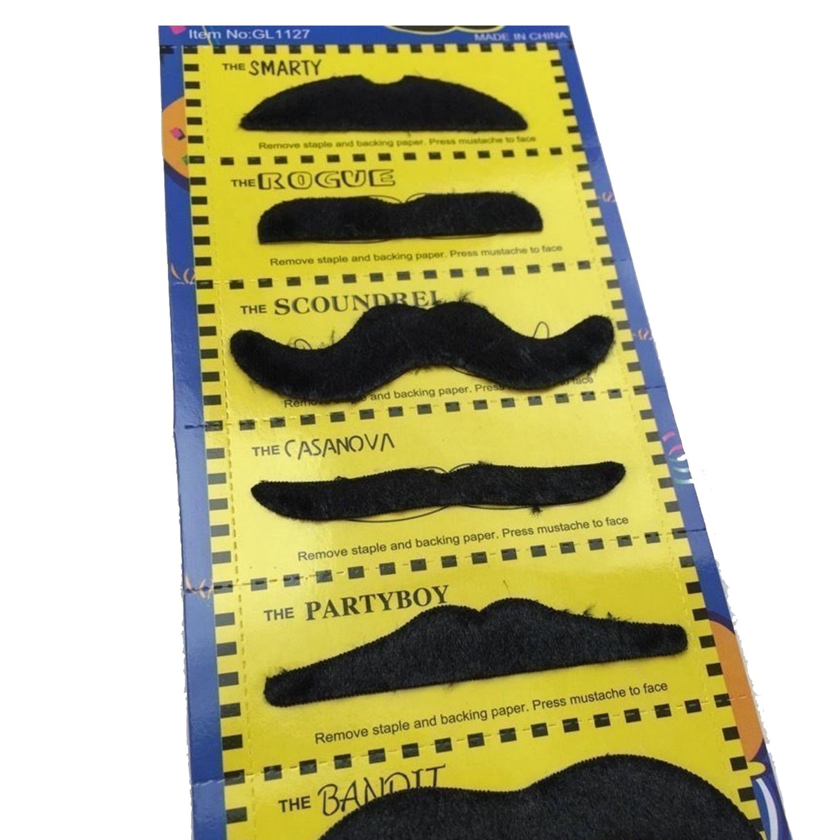 2pcs Rainbow Umbrella Hat + 70s Fake Moustache Set - Novelty Costume Props (Fancy Dress)