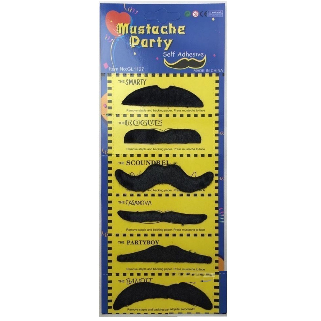 2pcs Rainbow Umbrella Hat + 70s Fake Moustache Set - Novelty Costume Props (Fancy Dress)
