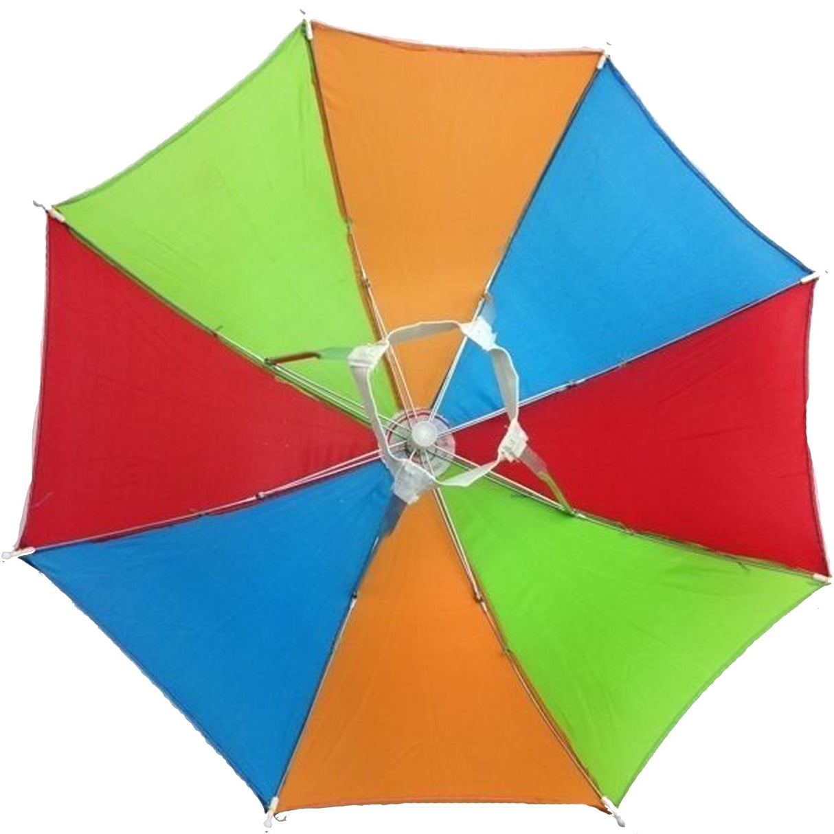 2pcs Rainbow Umbrella Hat + 70s Fake Moustache Set - Novelty Costume Props (Fancy Dress)