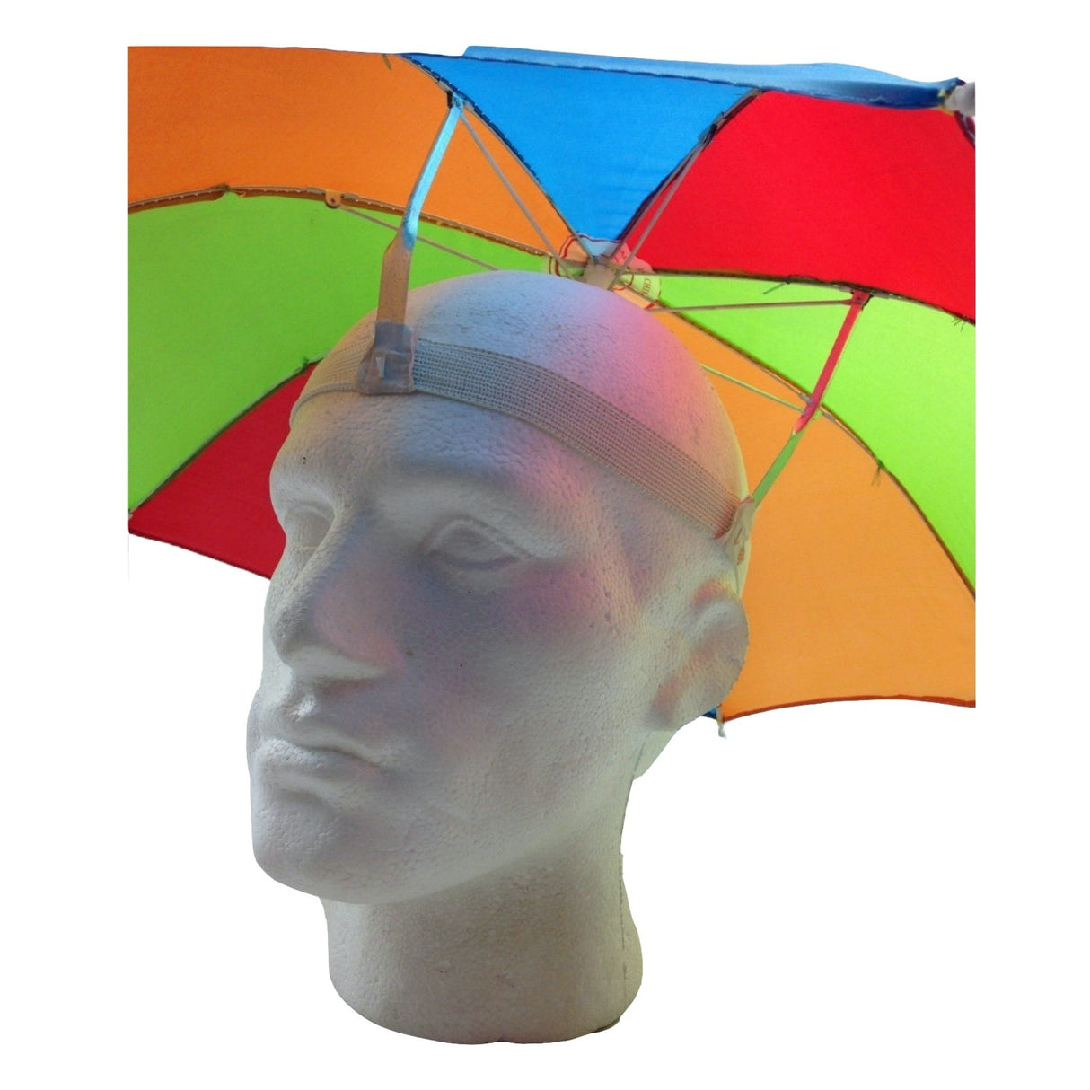 2pcs Rainbow Umbrella Hat + 70s Fake Moustache Set - Novelty Costume Props (Fancy Dress)