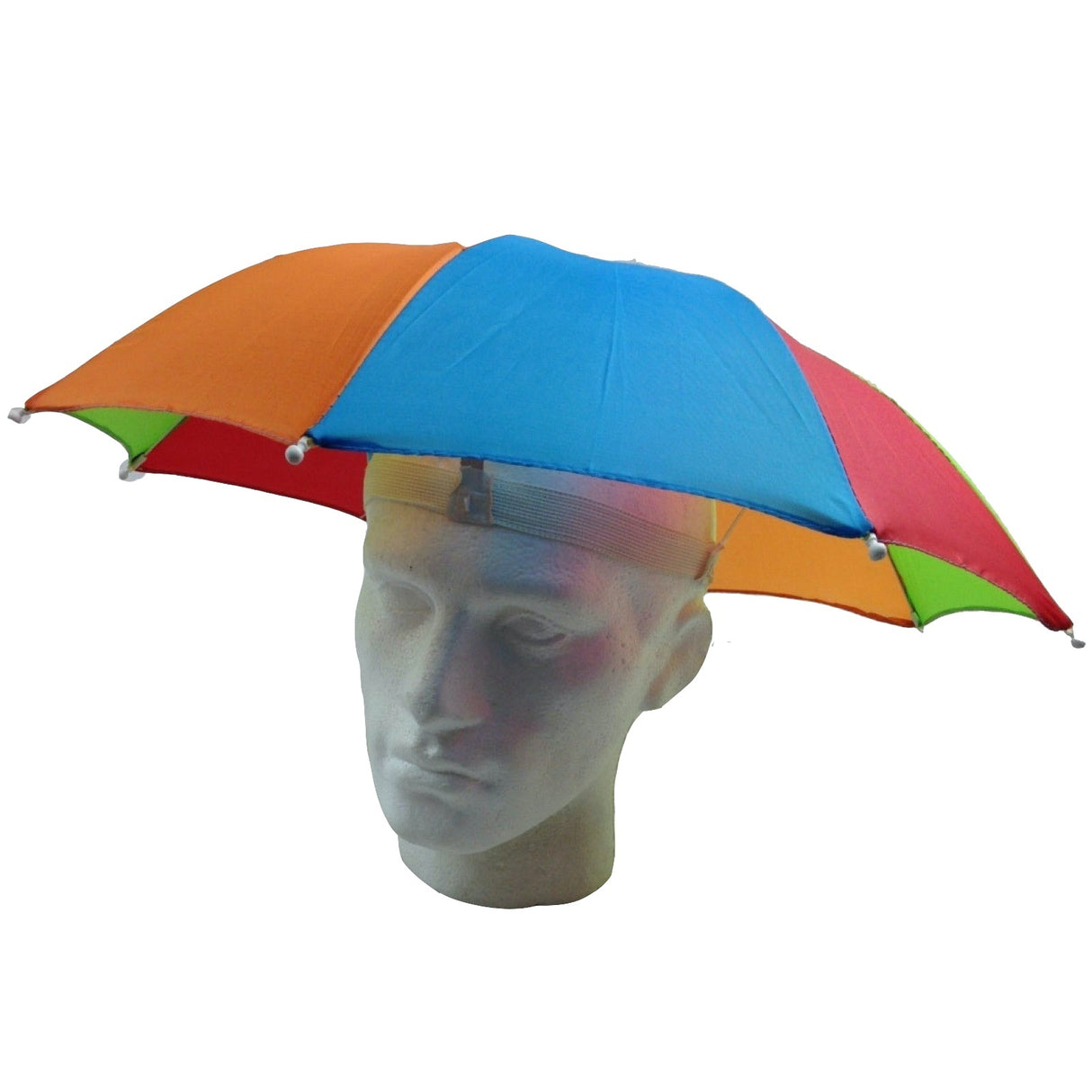 2pcs Rainbow Umbrella Hat + 70s Fake Moustache Set - Novelty Costume Props (Fancy Dress)