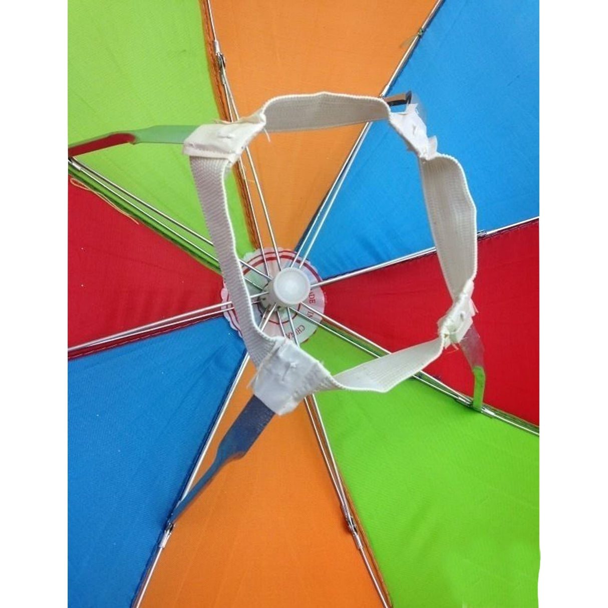 2pcs Rainbow Umbrella Hat + 70s Fake Moustache Set - Novelty Costume Props (Fancy Dress)