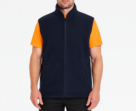 Mens Reversible High Visibility Zip Thru Vest Workwear Jacket in Fluro Orange