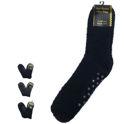 6 Pairs Mens Non Slip Thick Fur Warm Winter Bed Socks Plain Thermal Warm BULK