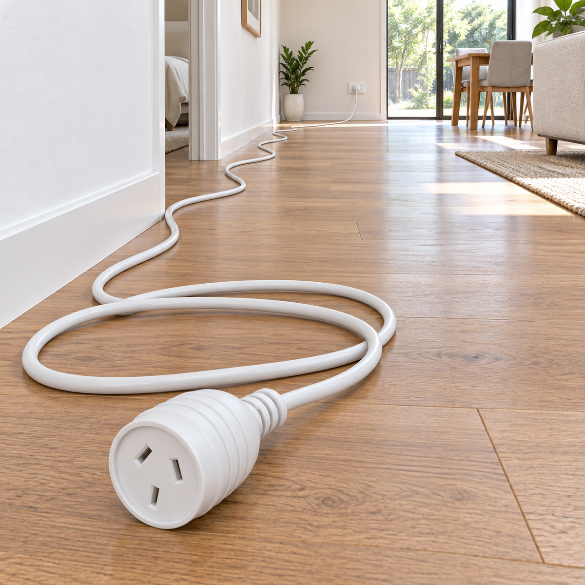 10-Metre Ultracharge Australian Extension Power Lead Cable in White