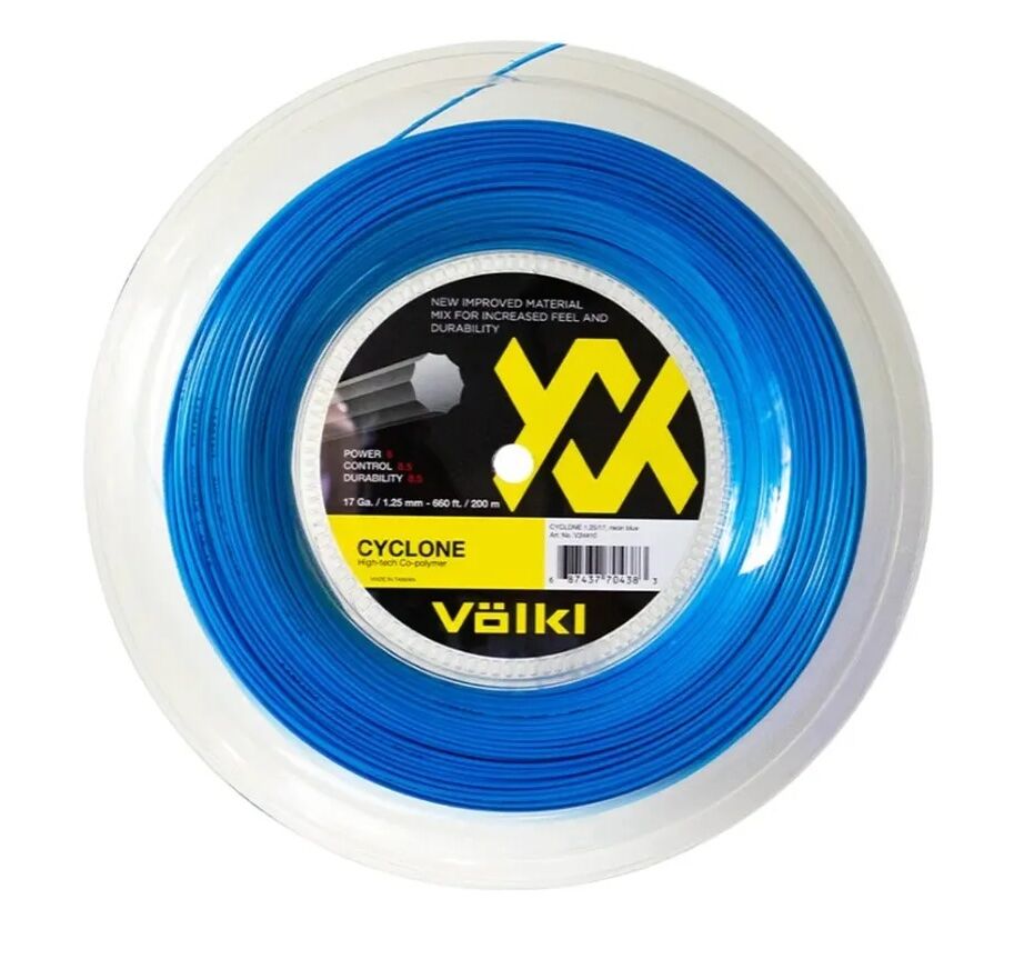 Volkl Cyclone Tennis String Reel spool 17g/1.25mm 200m in Neon Blue