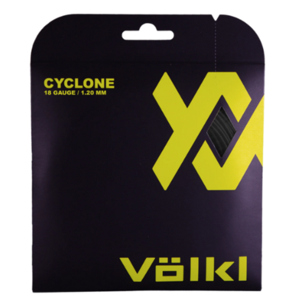 Volkl Cyclone Tennis String Set 18G/1.20mm Gear Shape Spin Co-Poly in Black