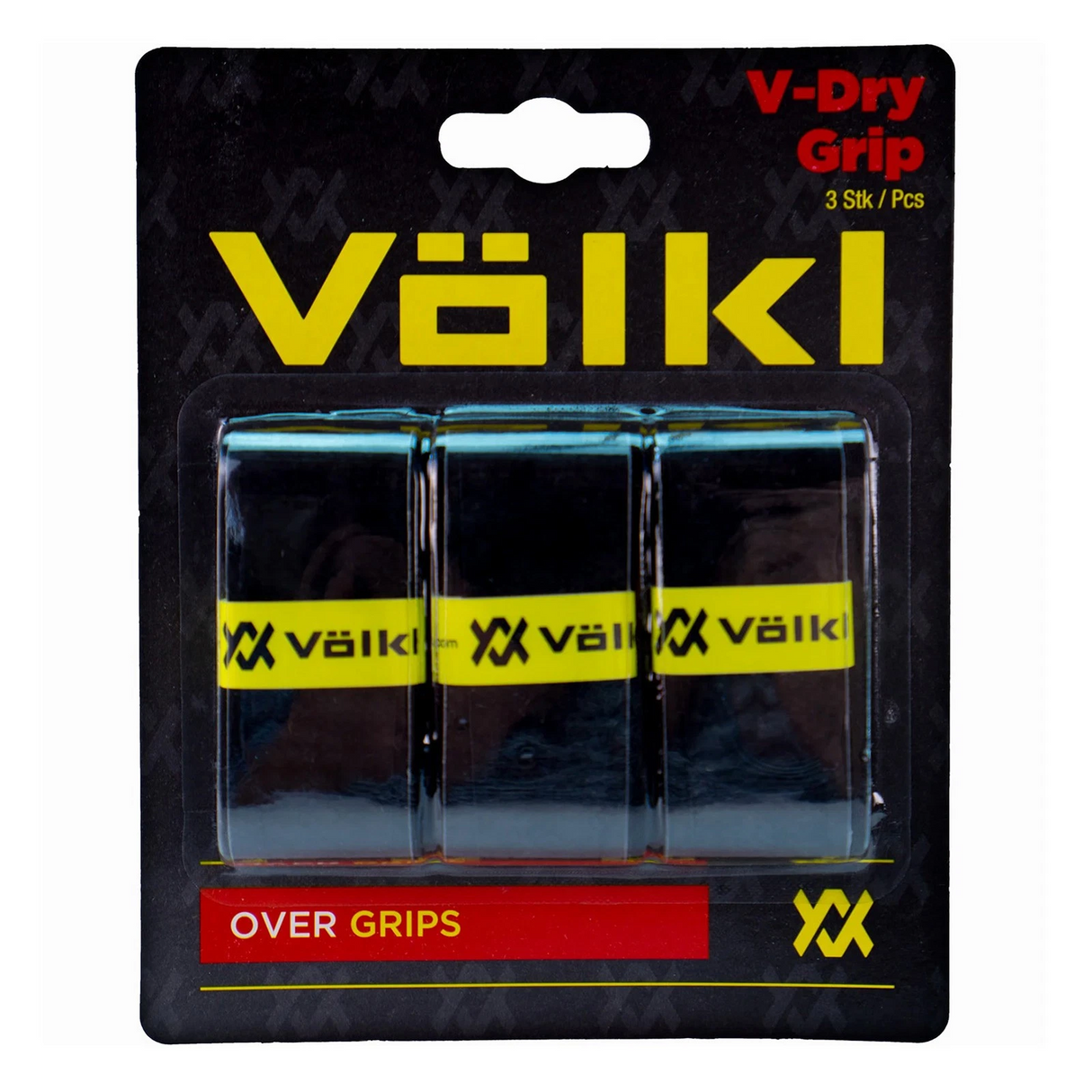 3x Volkl V-Dry Tennis Racquet Overgrip Pack - Black