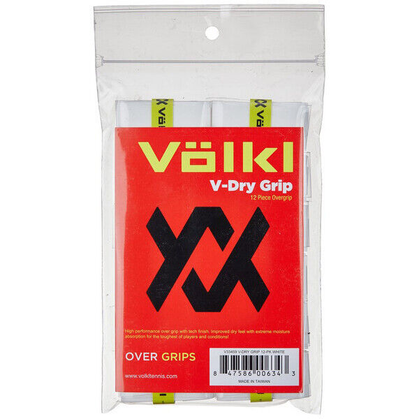 12x Volkl V-Dry Tennis Racquet Overgrip Bulk Pack - White