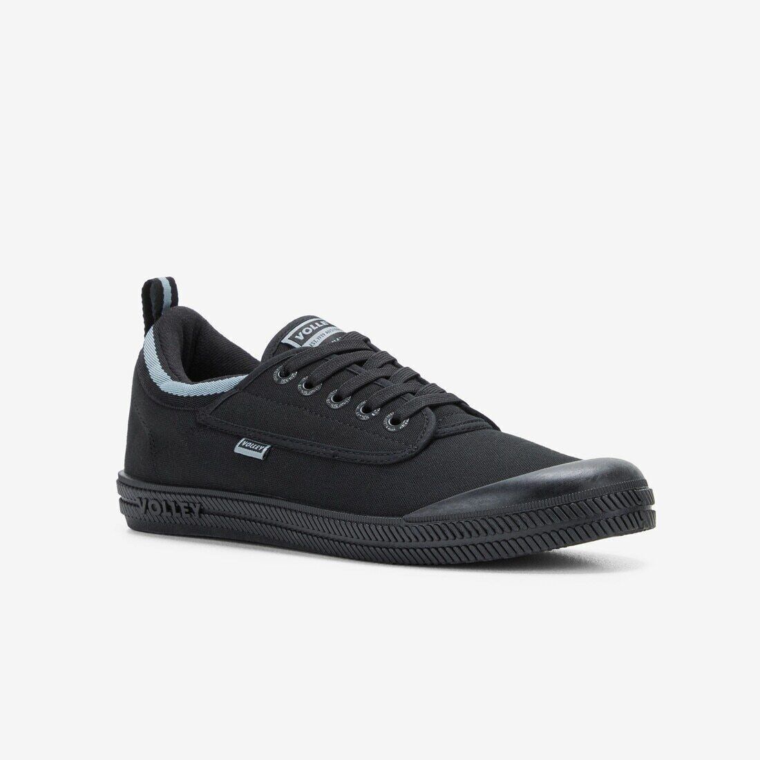 Volley International Mens Sneakers - Black/Dark Grey (Low Canvas Casual Shoes)