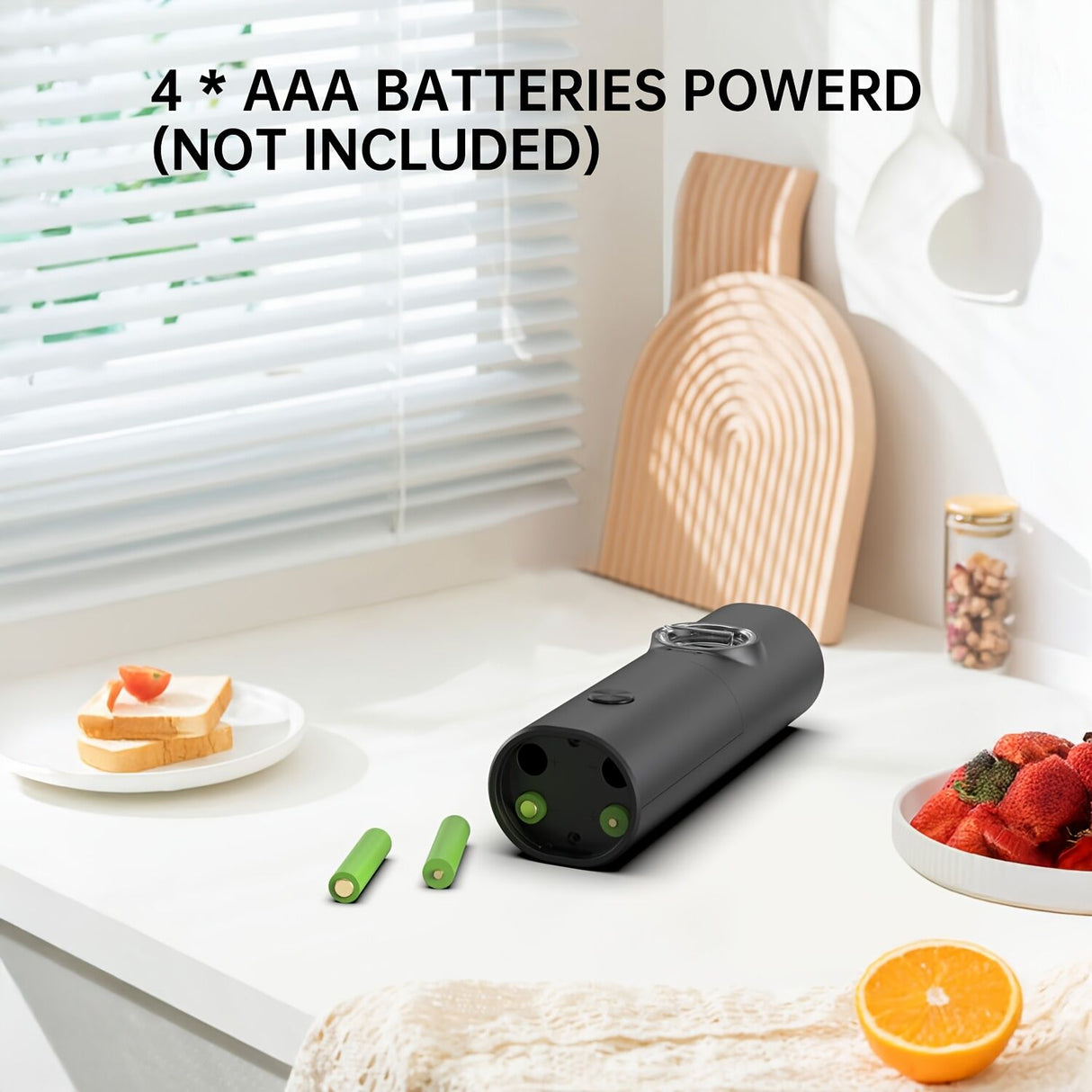 Electric Salt & Pepper Grinder Set – Adjustable Coarseness, LED Light & One-Touch Control (Black)