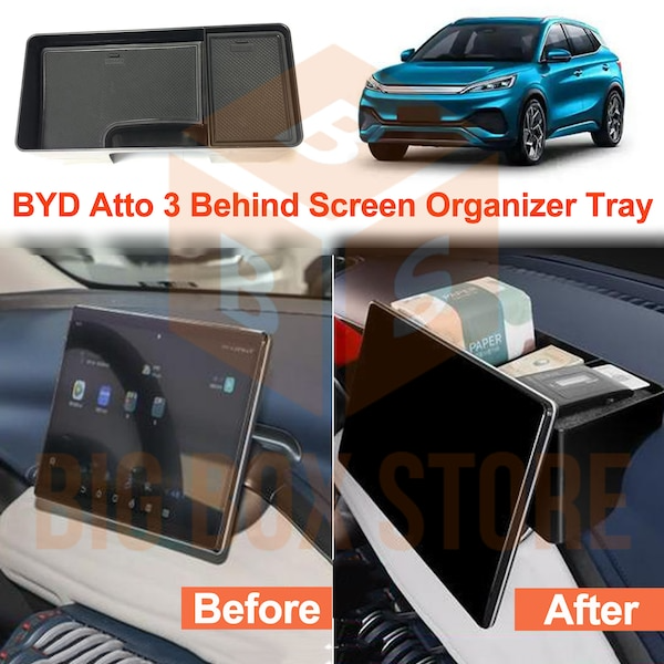 BYD Atto 3 Behind Screen Organizer Tray in Black