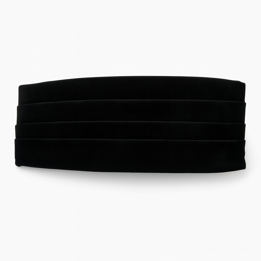 Formalaties Luxury Velvet Cummberbund Waist Sash - Black (Formal Weddings)