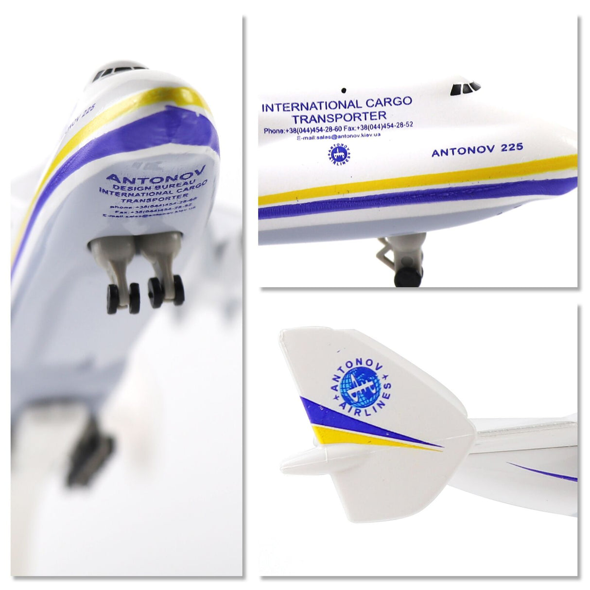 Antonov 1/400 Scale Diecast Metal AN-225 MRIYA Aircraft Model Kit w/ Stand - Ukraine Airplane for Gifts