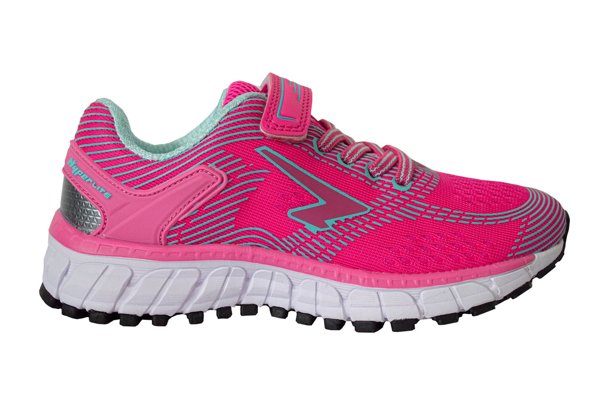Sfida Vivid Girls V Strap Runners - Fuchsia/Mint (Kids Sneakers/Shoes)