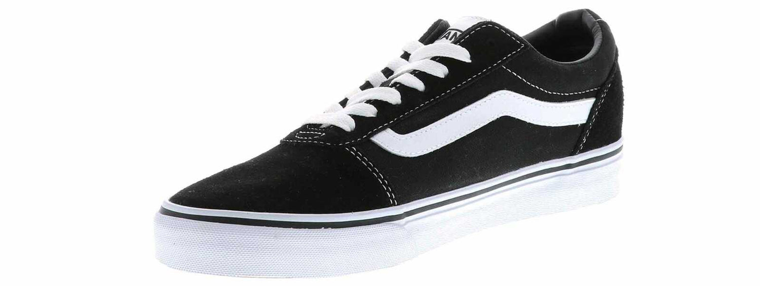 Vans Mens Ward Suede Canvas Sneakers Shoes - Black/White