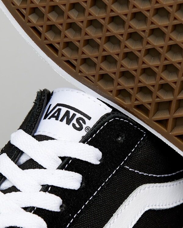 Vans Mens Ward Suede Canvas Sneakers Shoes - Black/White