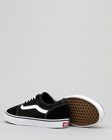 Vans Mens Ward Suede Canvas Sneakers Shoes - Black/White