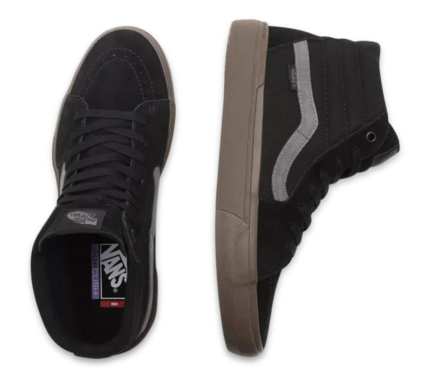 Vans Mens BMX SK8-HI High Top Sneakers - Black/Dark Gum (Casual Skateboard Shoes)