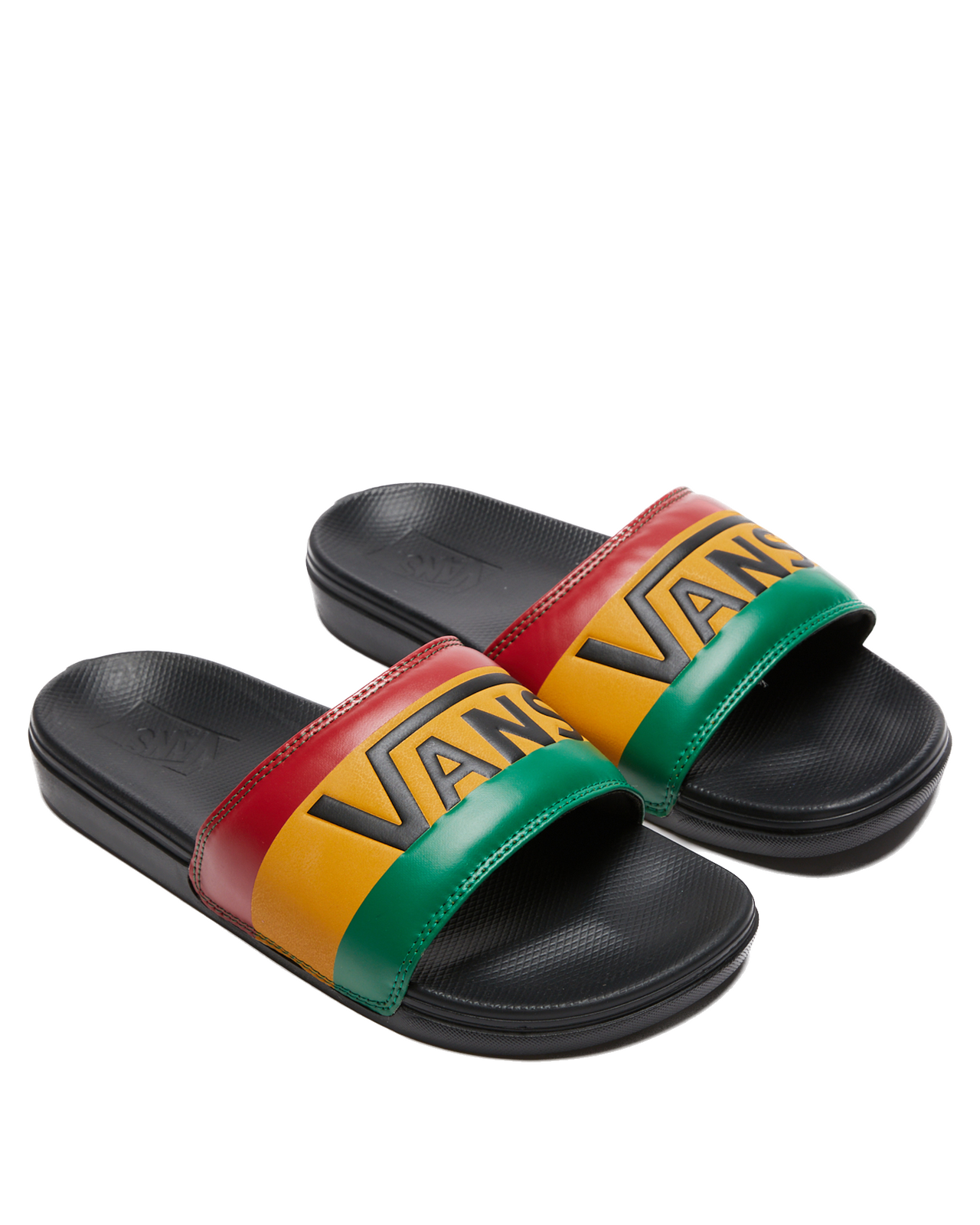 Vans La Costa Slide On Slides Flip Flops Bob Marley Reggae - Rasta Black
