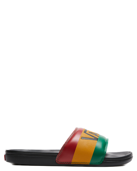 Vans La Costa Slide On Slides Flip Flops Bob Marley Reggae - Rasta Black