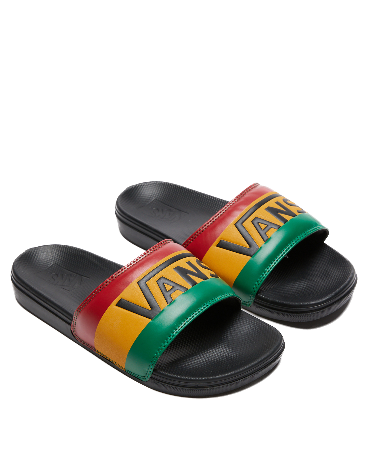 Vans La Costa Slide On Slides Flip Flops Bob Marley Reggae - Rasta Black